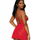 Dreamgirl Stretch Mesh Chemise & Robe Set