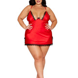 Dreamgirl Plus Poinsetta Satin Chemise