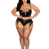 Dreamgirl Plus Long Line Bra & Garter