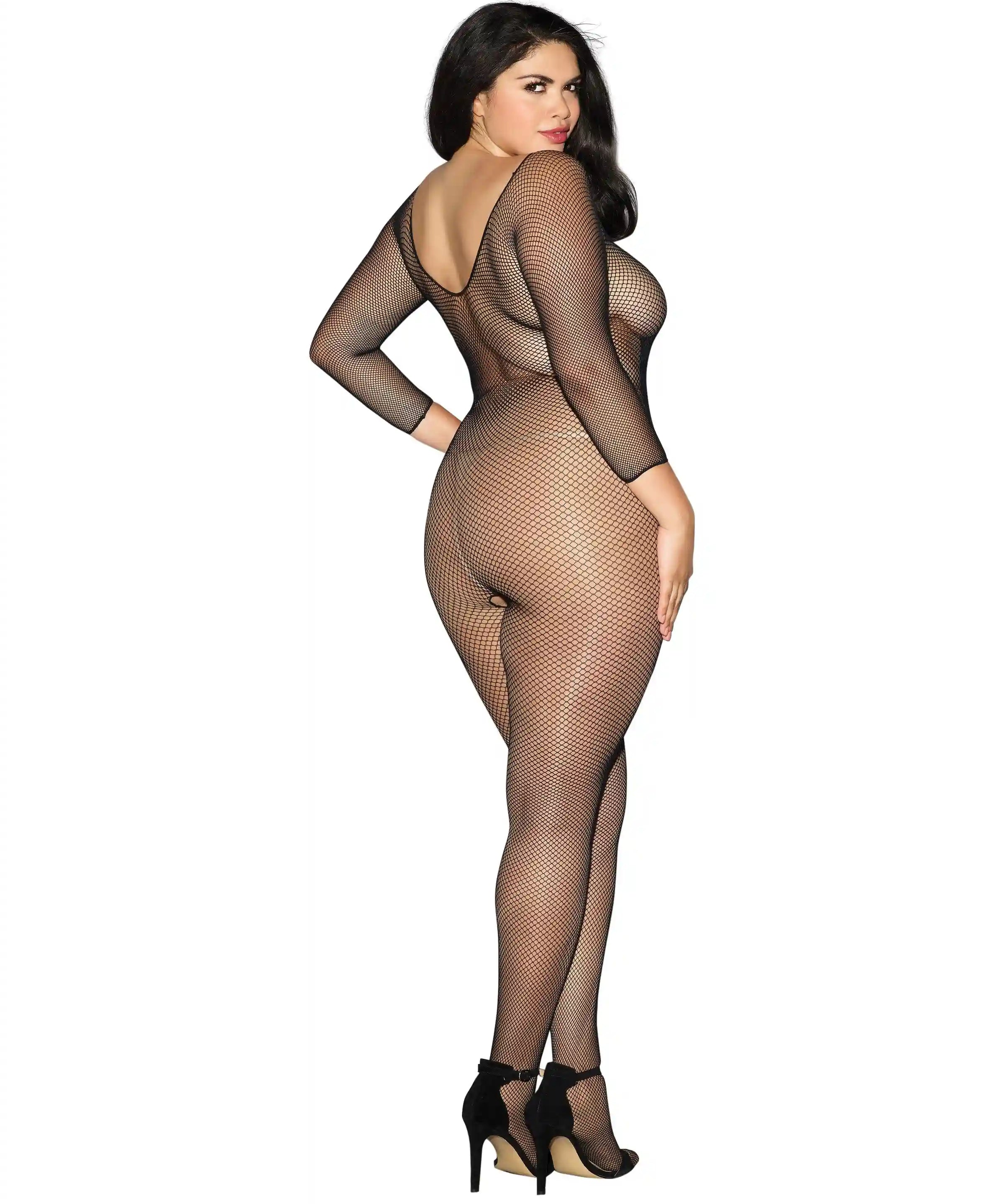 Dreamgirl Plus Fishnet Open Crotch Bodystocking