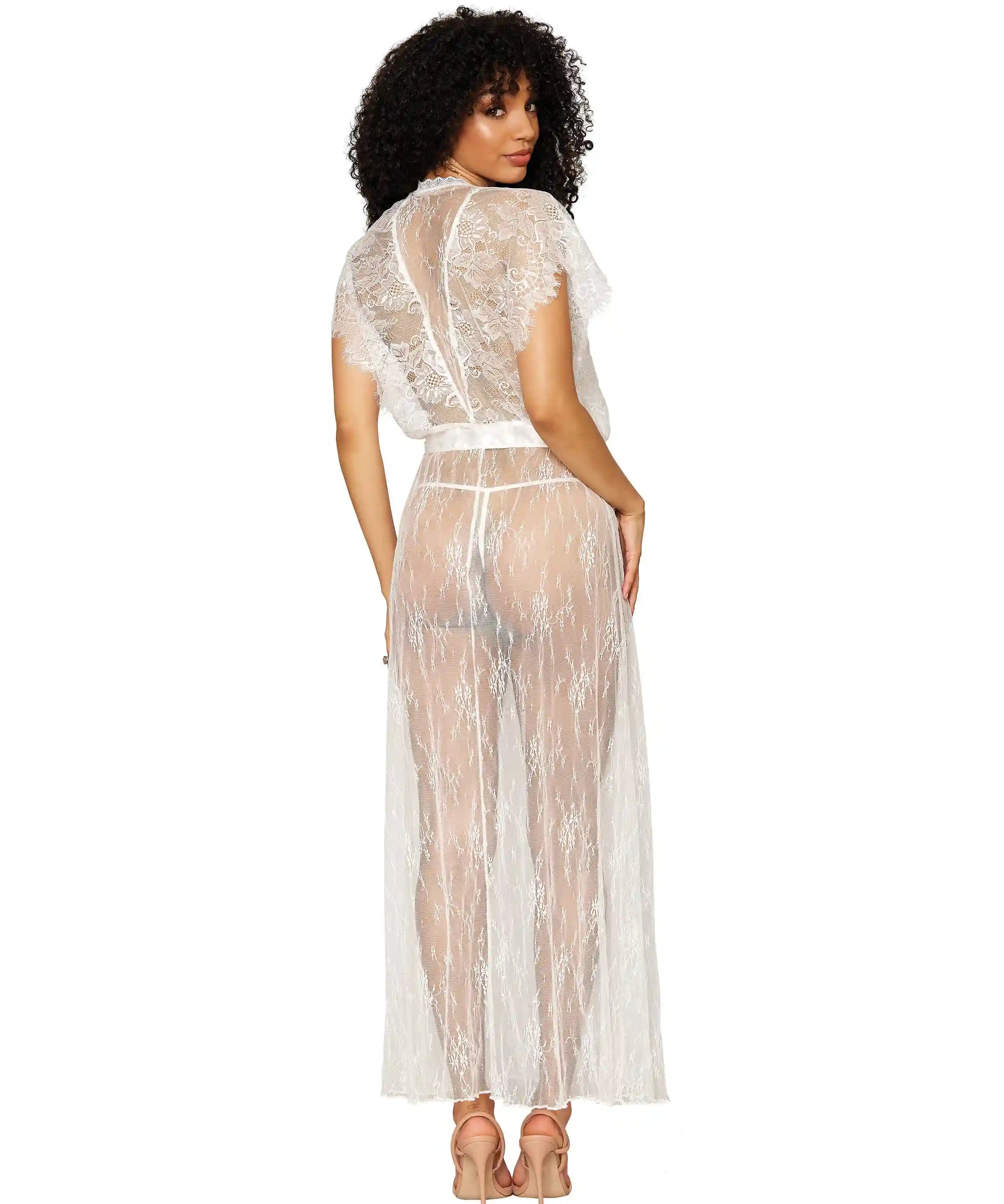 Dreamgirl Eyelash Lace Gown and G-String Set