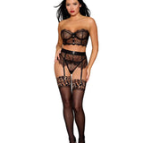 Dreamgirl Bra Garter Belt & G-String