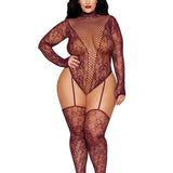 Dreamgirl Plus Size Cherry Lacquer Teddy Bodystocking