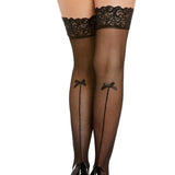 Dreamgirl Back Bow Stay-up Thigh High