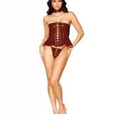 Dreamgirl Vinyl Peplum Bustier, Collar, & G-string Set
