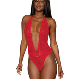 Dreamgirl Heart Back Deep V-Neck Teddy