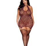 Dreamgirl Plus Cherry Lacquer Garter Slip