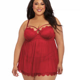 Dreamgirl Plus Size Underwire Push-Up Cup Babydoll