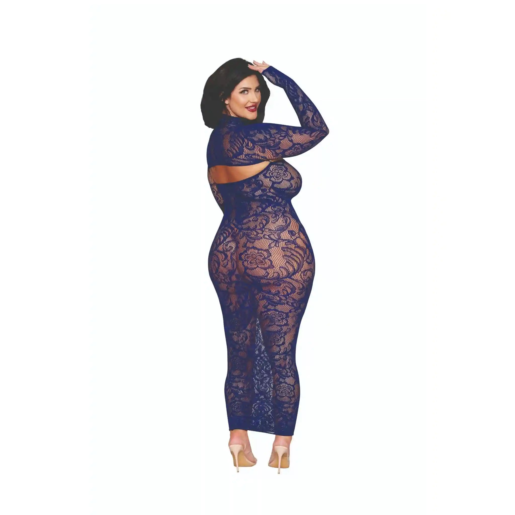 Dreamgirl Plus Bodystocking Gown & Shrug