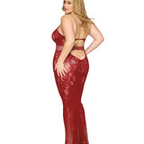Dreamgirl Plus Size Bodystocking Lace Gown