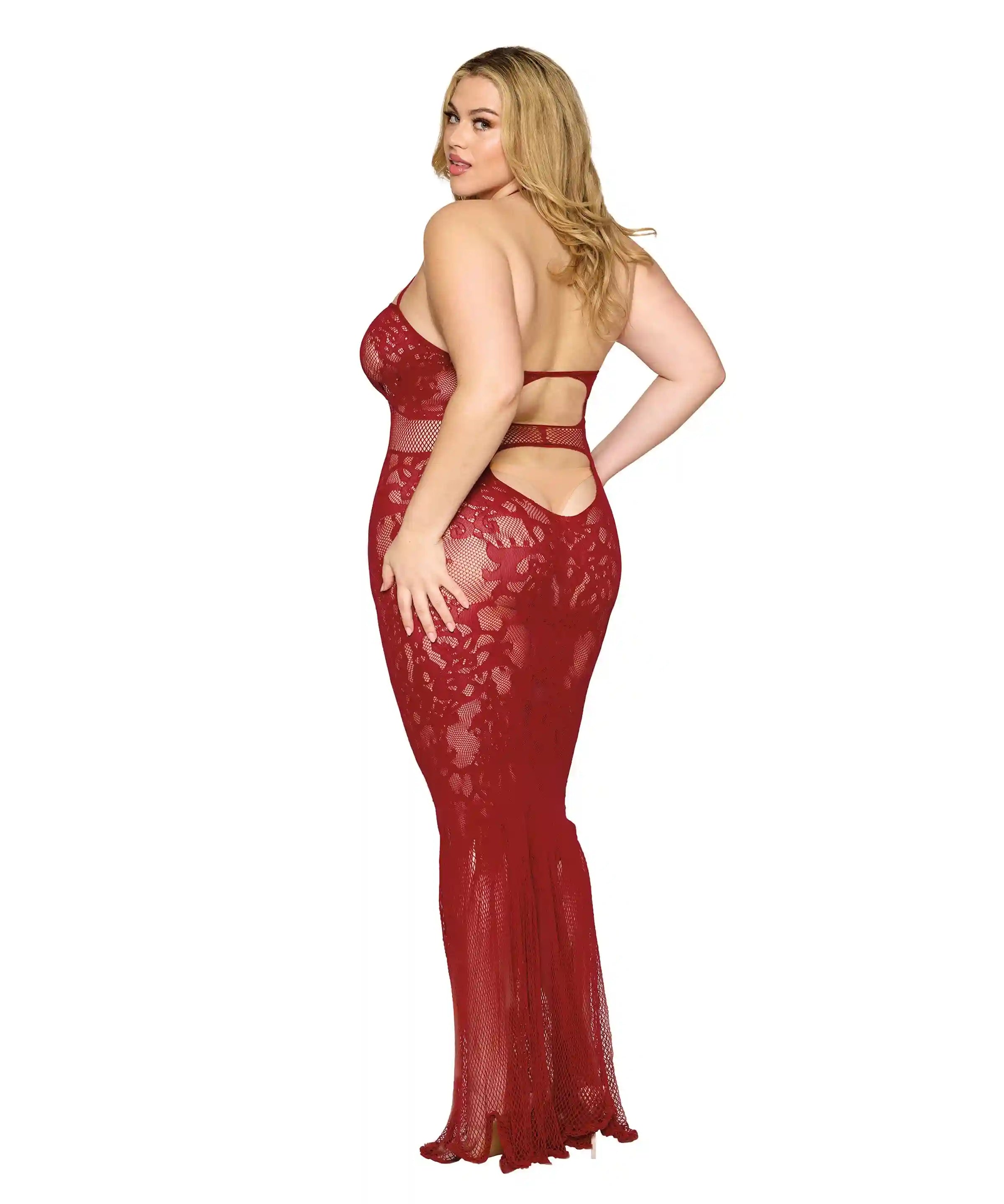 Dreamgirl Plus Size Bodystocking Lace Gown