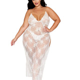 Dreamgirl Plus White Gown & G-String