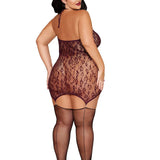 Dreamgirl Plus Cherry Lacquer Garter Slip