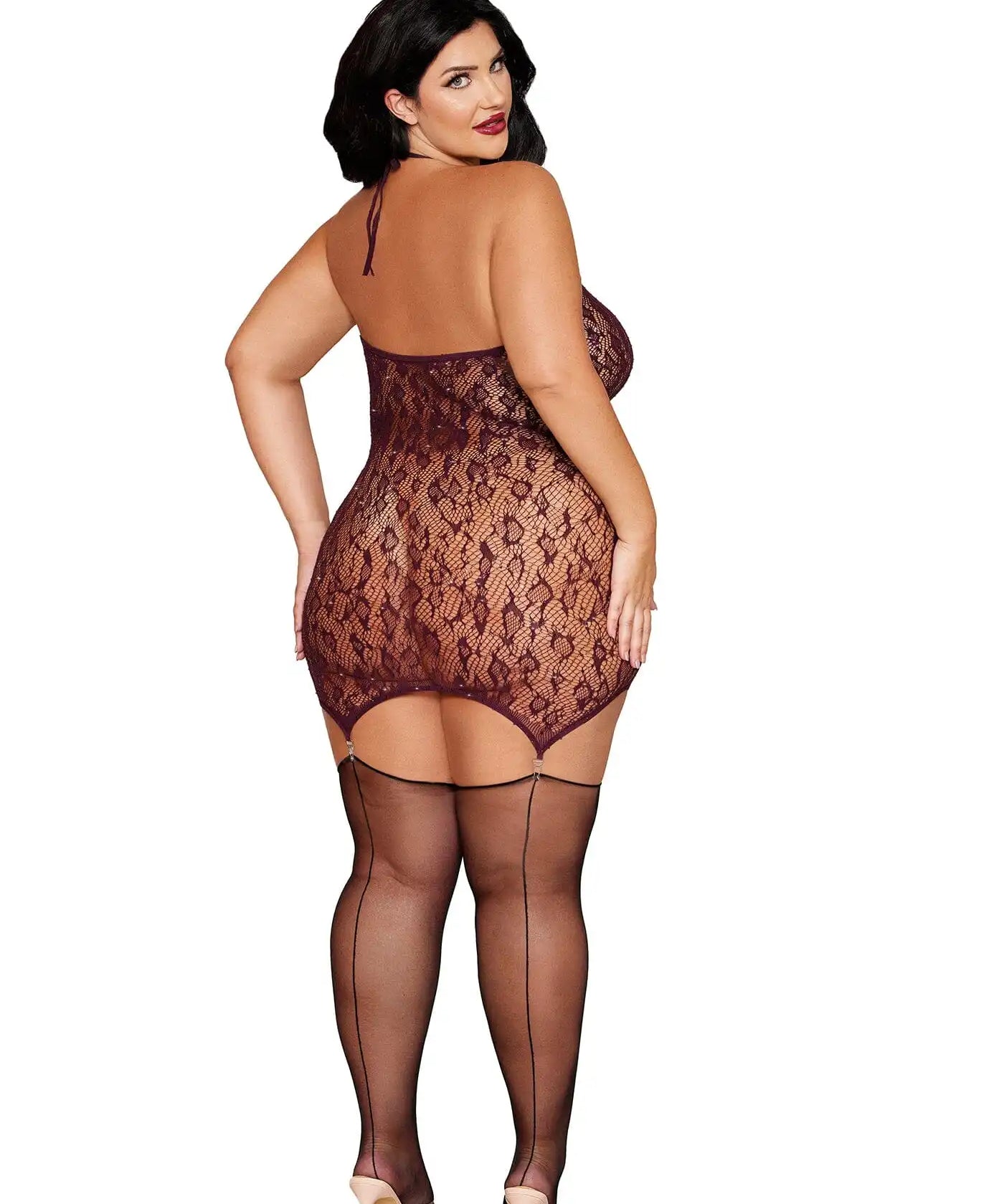 Dreamgirl Plus Cherry Lacquer Garter Slip