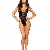 Dreamgirl Mosaic Lace Teddy & Sheer Skirt