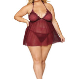 Dreamgirl Venise Embroidery Babydoll & G-String Set