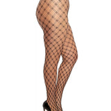 Dreamgirl Plus Double Knitted Fence Net Pantyhose