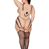 Dreamgirl Plus Leopard Garter Slip & G-String