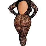 Dreamgirl Plus Black Gloved Bodystocking