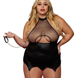 Dreamgirl Plus Fetish Garter Slip & Leash Set