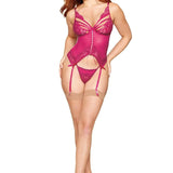 Dreamgirl Floral Lace and Mesh Bustier and G-String Set