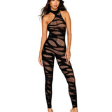 Dreamgirl Asymmetrical Bodystocking with All-Over Slash Design