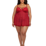 Dreamgirl Plus Size Underwire Push-Up Cup Babydoll