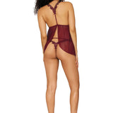 Dreamgirl Venise Embroidery Babydoll & G-string Set