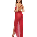Dreamgirl Mosaic Lace Teddy & Sheer Skirt