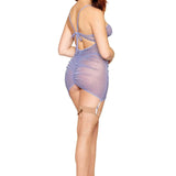 Dreamgirl Sparkle Rosette Garter Slip & G-String Set