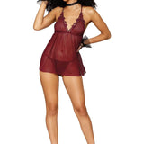 Dreamgirl Venise Embroidery Babydoll & G-string Set