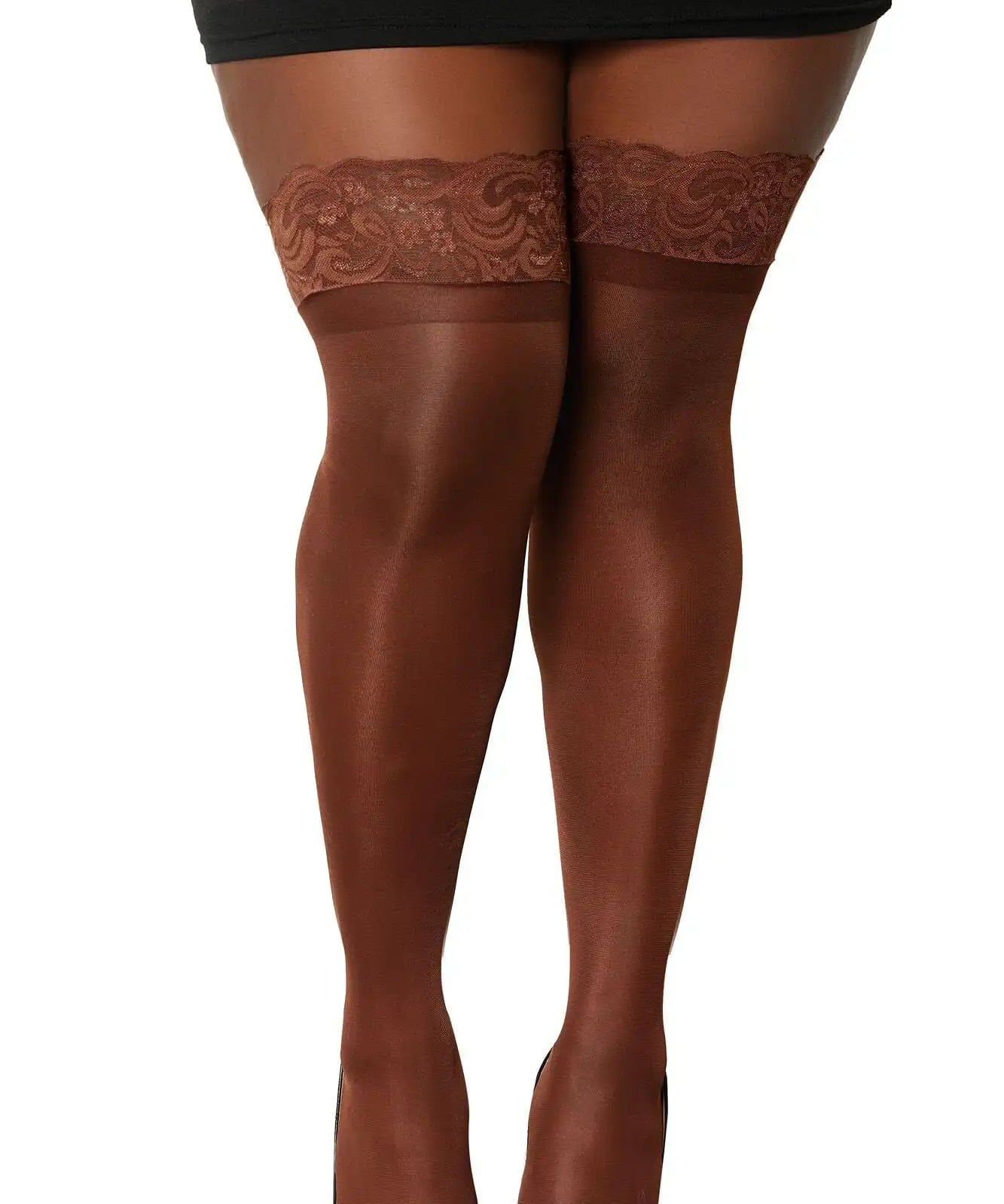 Dreamgirl Plus Laced Stay-up Sheer Thigh High