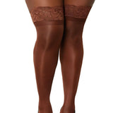 Dreamgirl Plus Laced Stay-up Sheer Thigh High