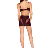Dreamgirl Leather with Lace Cherry Lacquer Bra & Mini Skirt