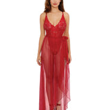 Dreamgirl Mosaic Lace Teddy & Sheer Skirt
