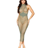 Dreamgirl Seamless Geometric Fence Net Bodystocking Gown